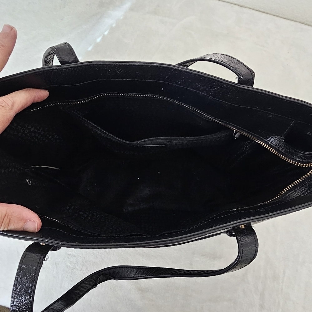 Kate Spade Black Leather Large Tote Shoulder Bag Work Purse - Picture 9 of 15
